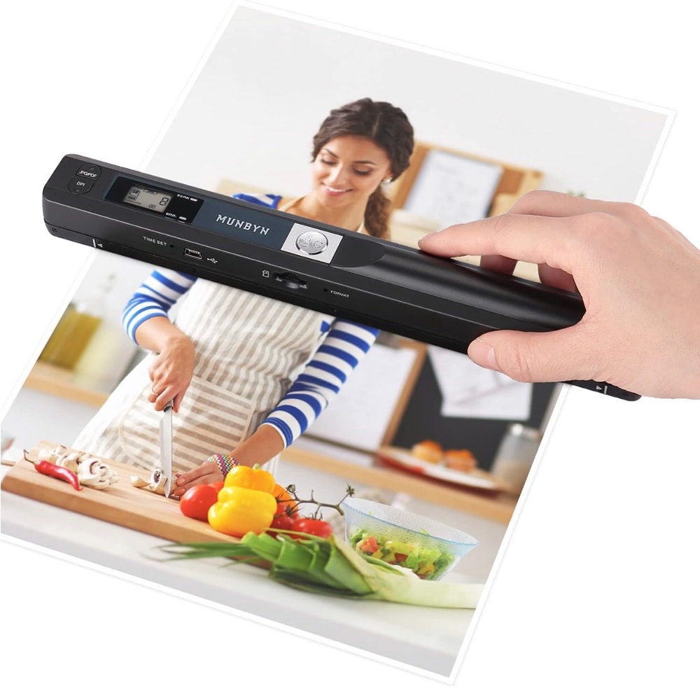 MUNBYN Portable Scanner, Photo Scanner for A4 Documents Pictures Pages. Open box